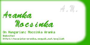 aranka mocsinka business card